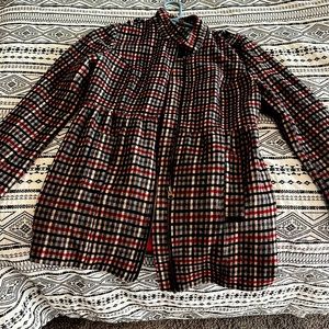 Plaid zip dress coat